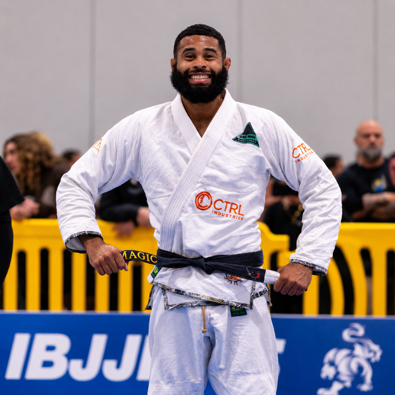 Coach Malachi Edmond, BJJ black belt and Kids BJJ instructor at One Way Martial Arts, at an IBJJF tournament