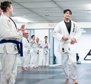 Two students drilling a BJJ technique at One Way Martial Arts in Alexandria, VA