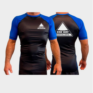 One Way Martial Arts Short Sleeve Ranked Rash Guard