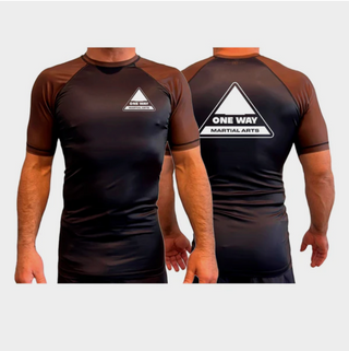 One Way Martial Arts Short Sleeve Ranked Rash Guard