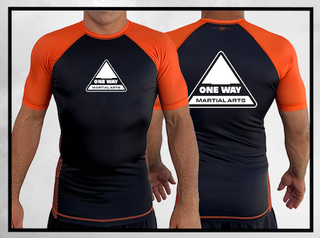 One Way Martial Arts Short Sleeve Ranked Rash Guard (Kids)