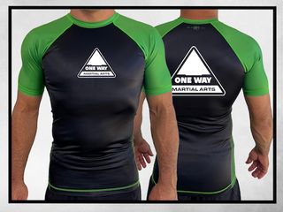 One Way Martial Arts Short Sleeve Ranked Rash Guard (Kids)